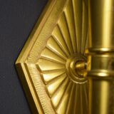 Paire d'appliques Murales Torches Bronze et Laiton Doré Flambeaux