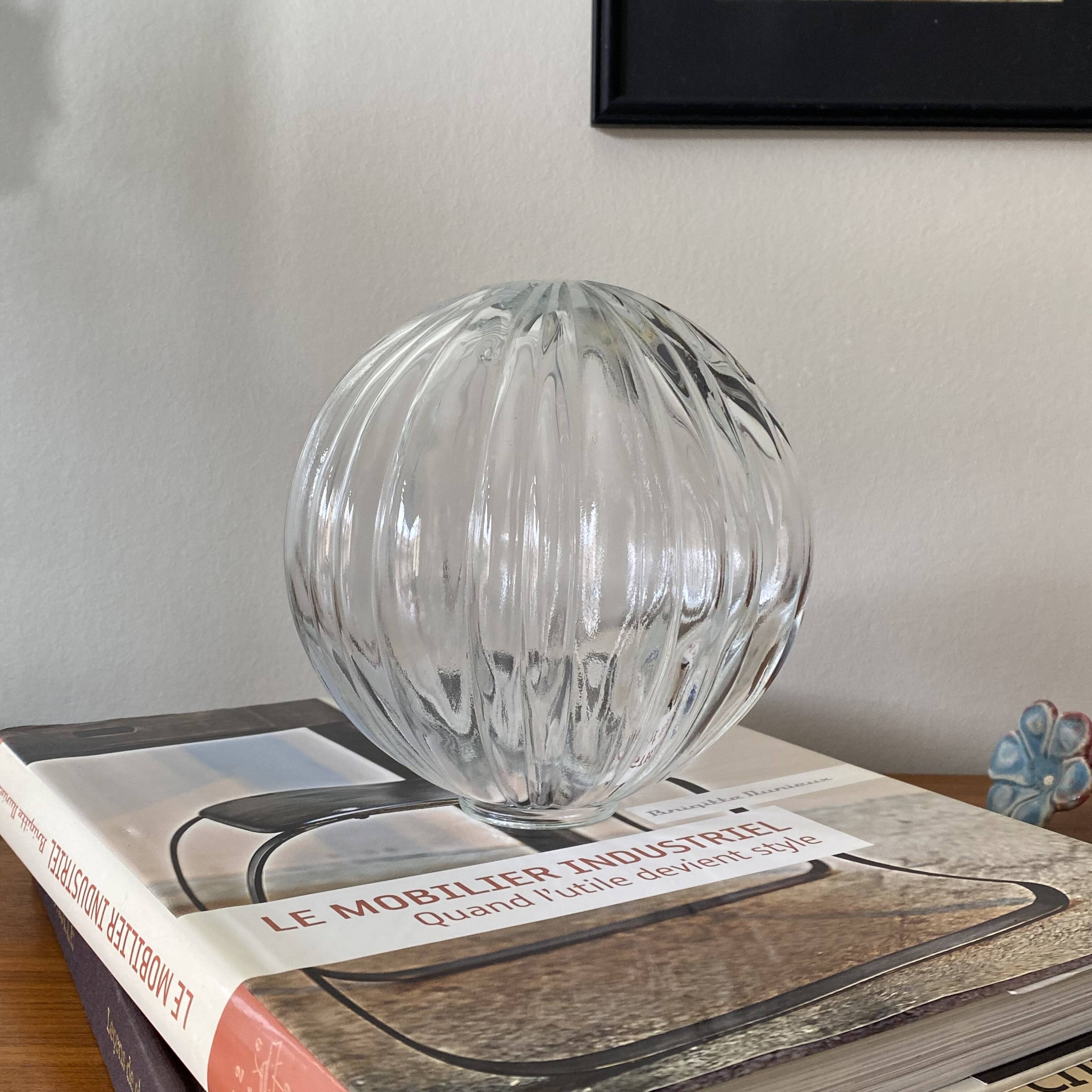 Old transparent glass globe for wall lamp chandelier.