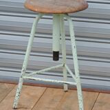 Industrial tripod stool establishments Sautereau Paris adjustable in height