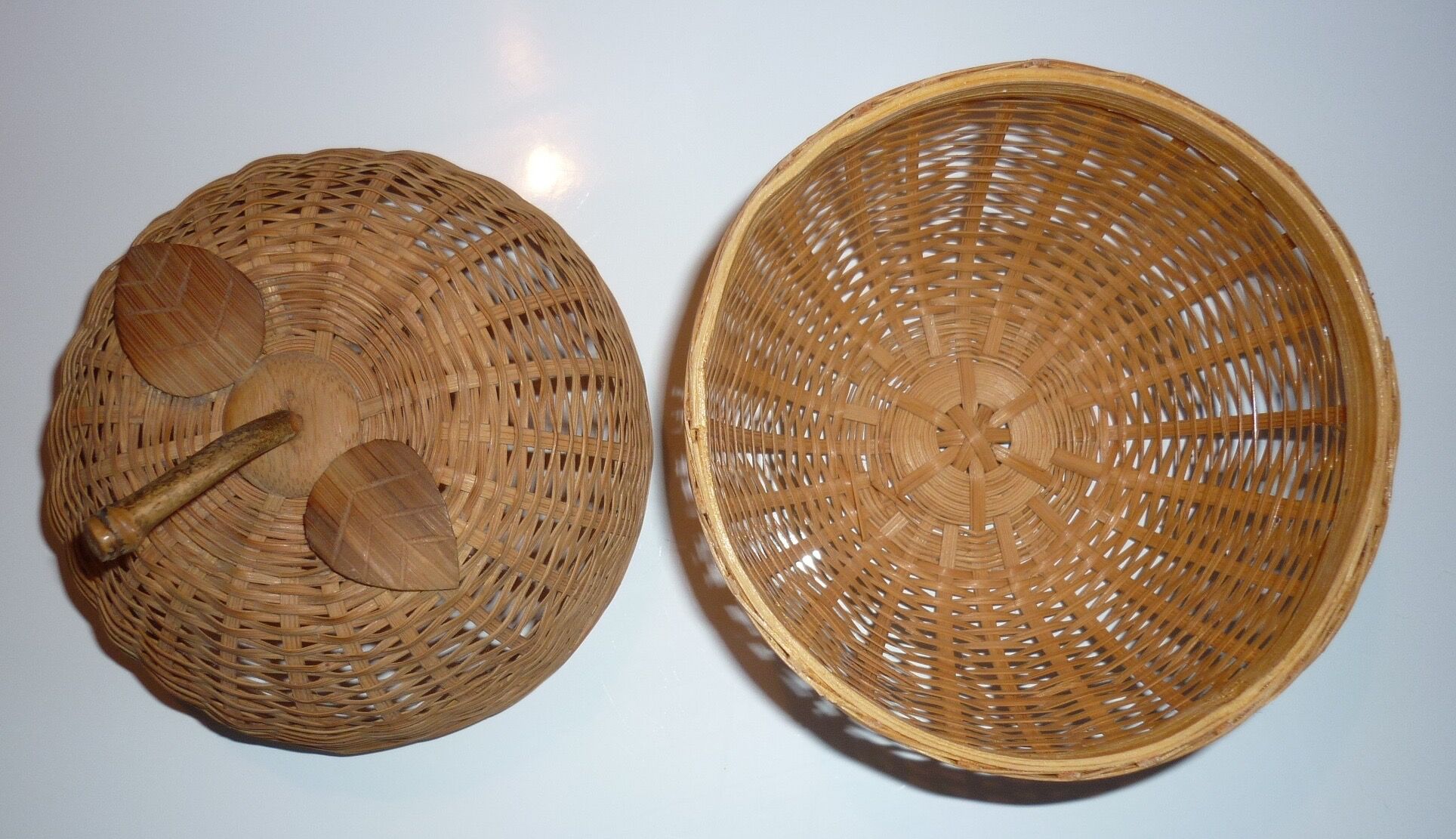 Apple box in vintage wicker