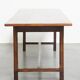Antique English pine dining table for 6-8 people with oak base