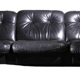 Luxury leather sofa from the Swiss house DE SEDE, black leather sofa