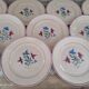 Set of 12 flat plates 30s earthenware K&G Lunéville model Denise