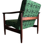 Mid century armchairs in green jacquard, by edmund homa, 1960s, set of two