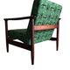 Mid century armchairs in green jacquard, by edmund homa, 1960s, set of two