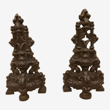 Cast iron chenets