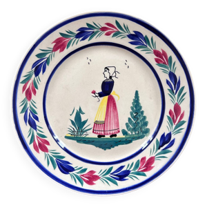 Assiette ancienne HB - quimper