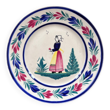 Assiette ancienne HB Quimper