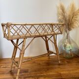 Vintage rattan planter