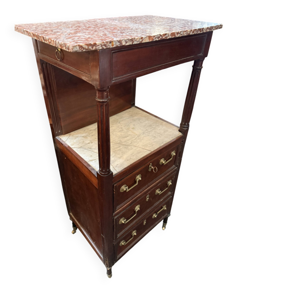 Coiffeuse barbière en acajou