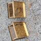 Pair of wall lamps in smoked glass and gilded metal from the 70s/80s