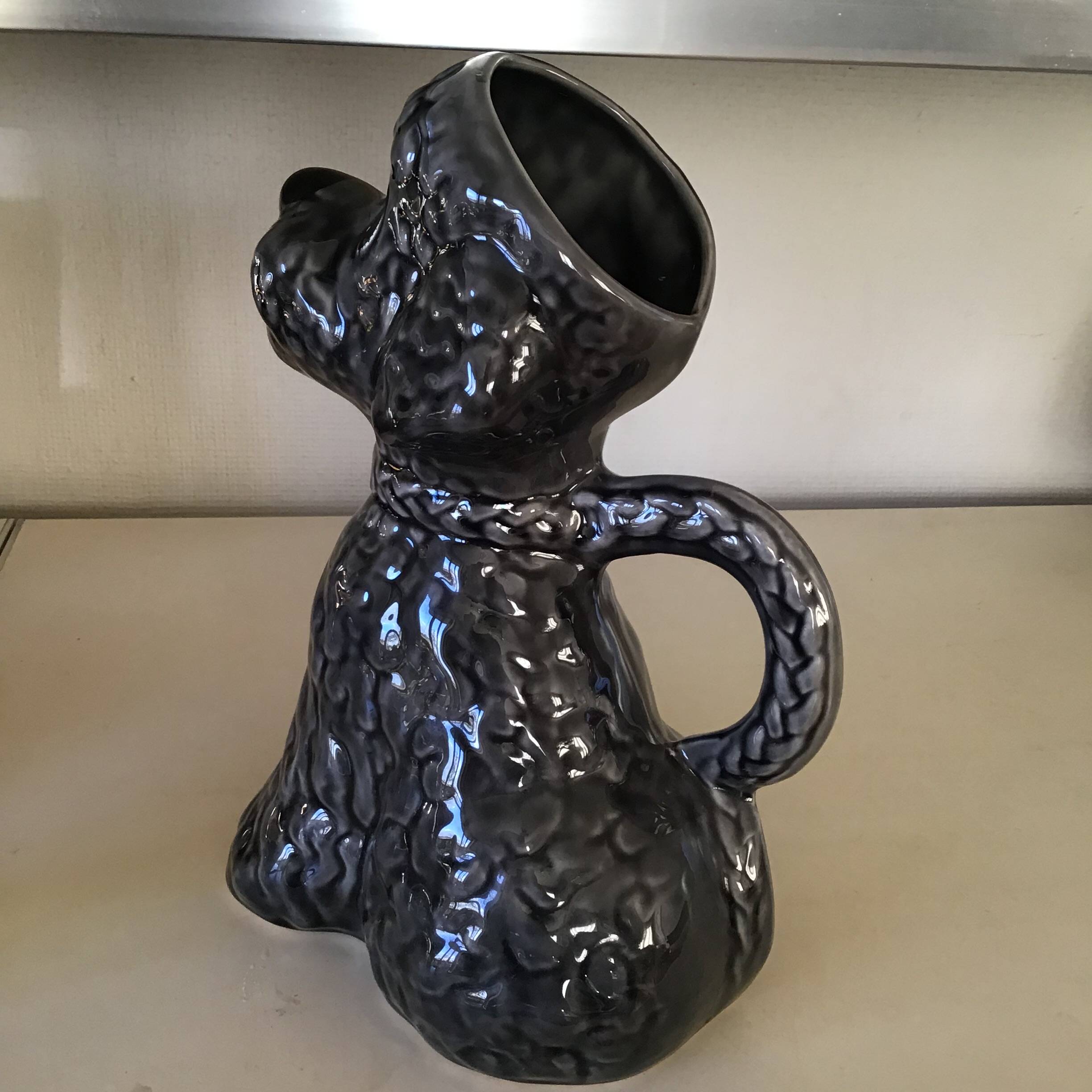 Zoomorphic ceramic water pot canishe dog