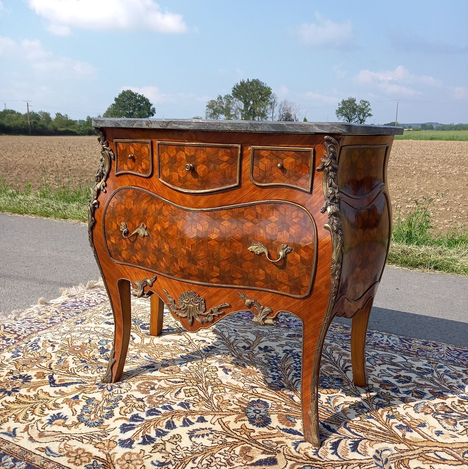 Louis XV Style Curved Chest of Drawers