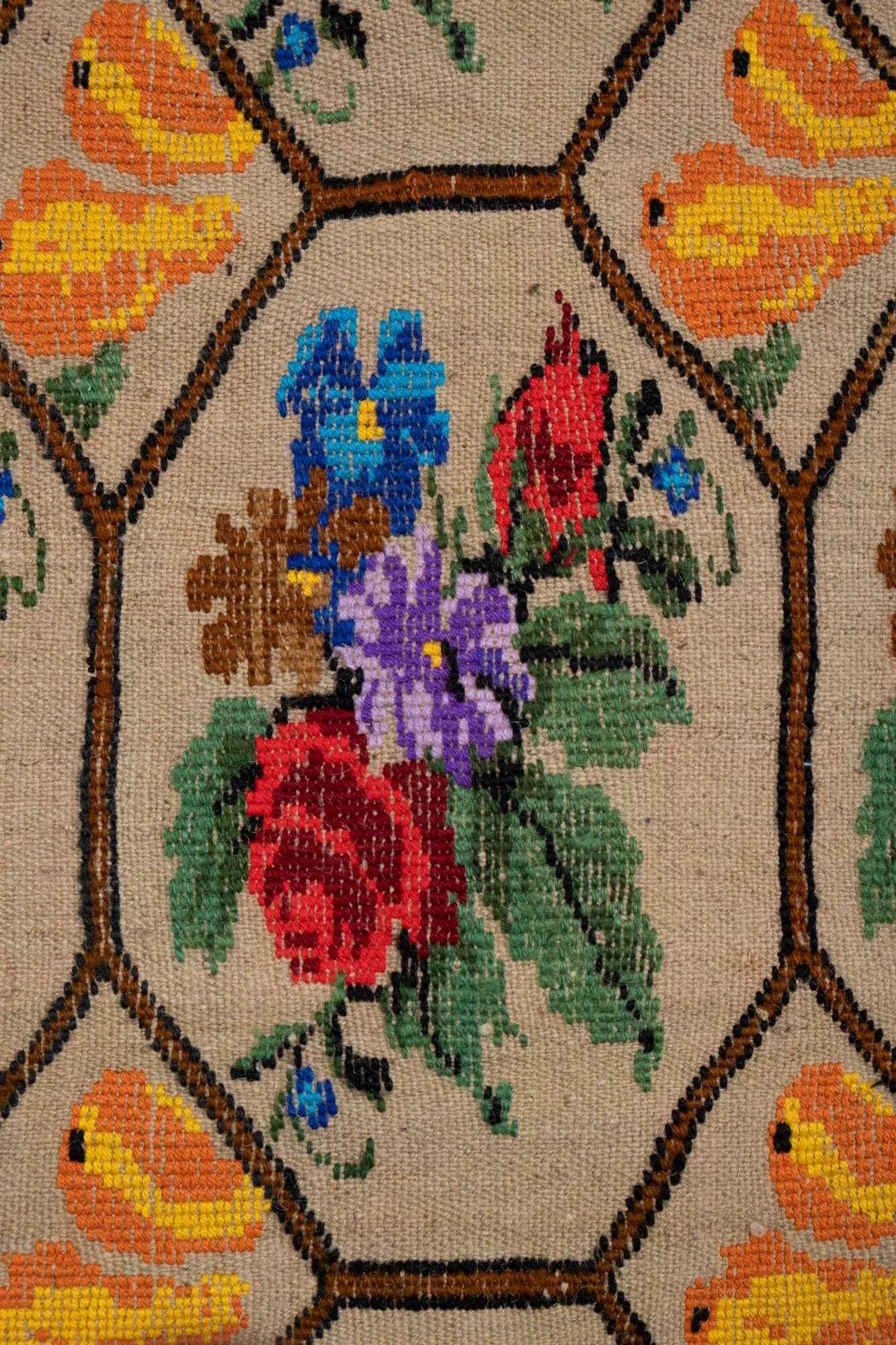 Vintage Turkish kilim handwoven 150x183 cm