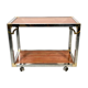 Italian rolling dessert table with two trays decorated with pink travertine