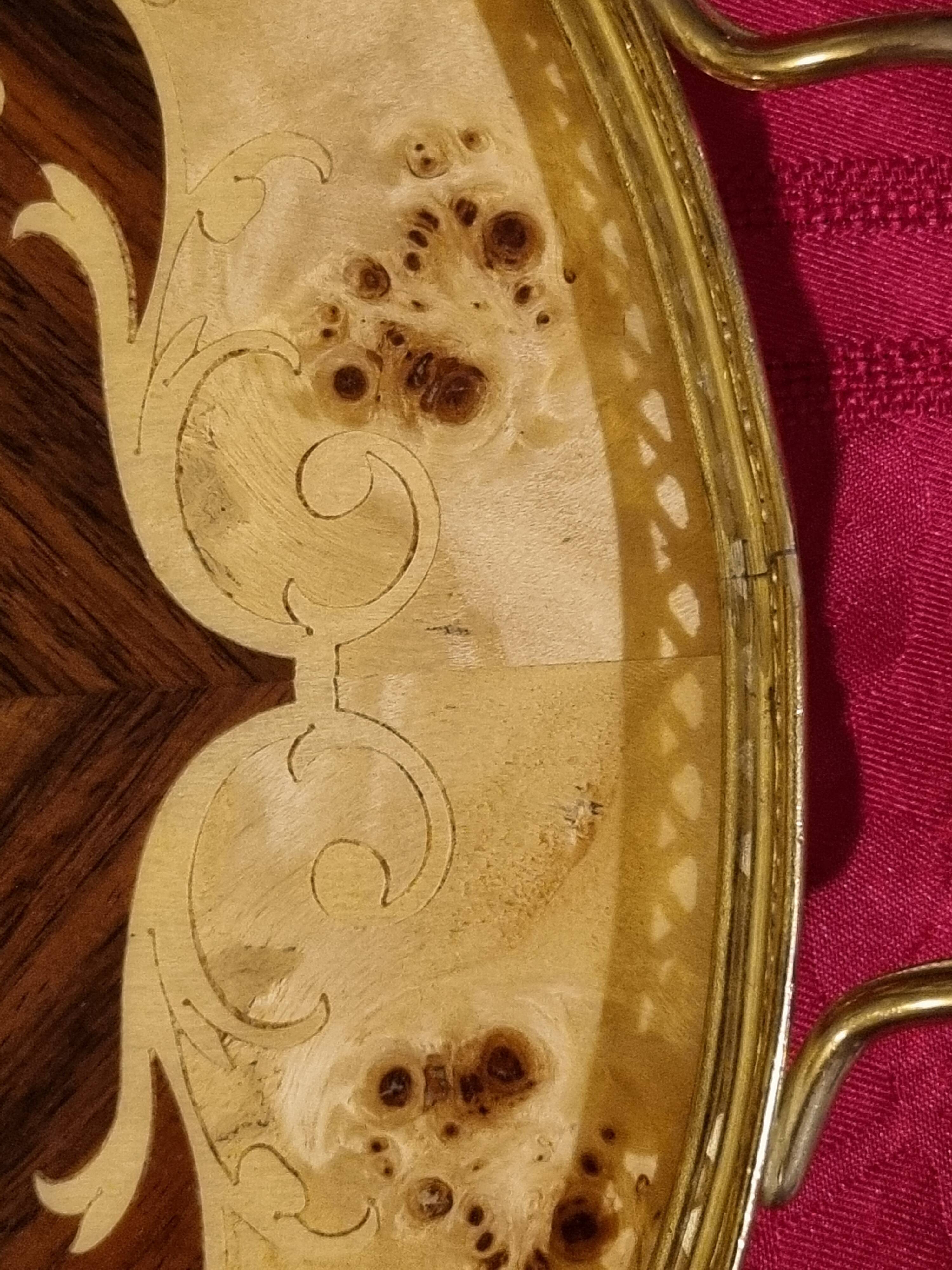 round service tray in Italian marquetry