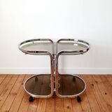 Chrome serving trolley with 70s design