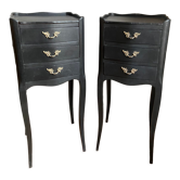 Paire de chevets style Louis XV noir