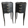 Pair of bedside tables style Louis XV black