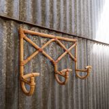 Vintage rattan wicker coat rack