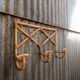 Vintage rattan wicker coat rack