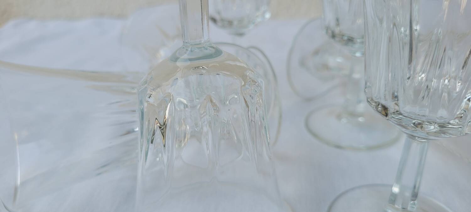 60's white wine glass set