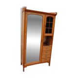 Armoire à glace Art Nouveau en érable moucheté des années 1930