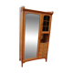 Art Nouveau mirrored wardrobe in mottled maple from the 1930s.