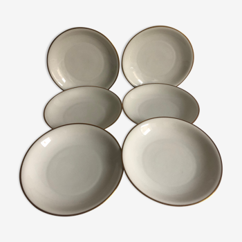 6 hollow plates - Limoges Chastagner porcelain