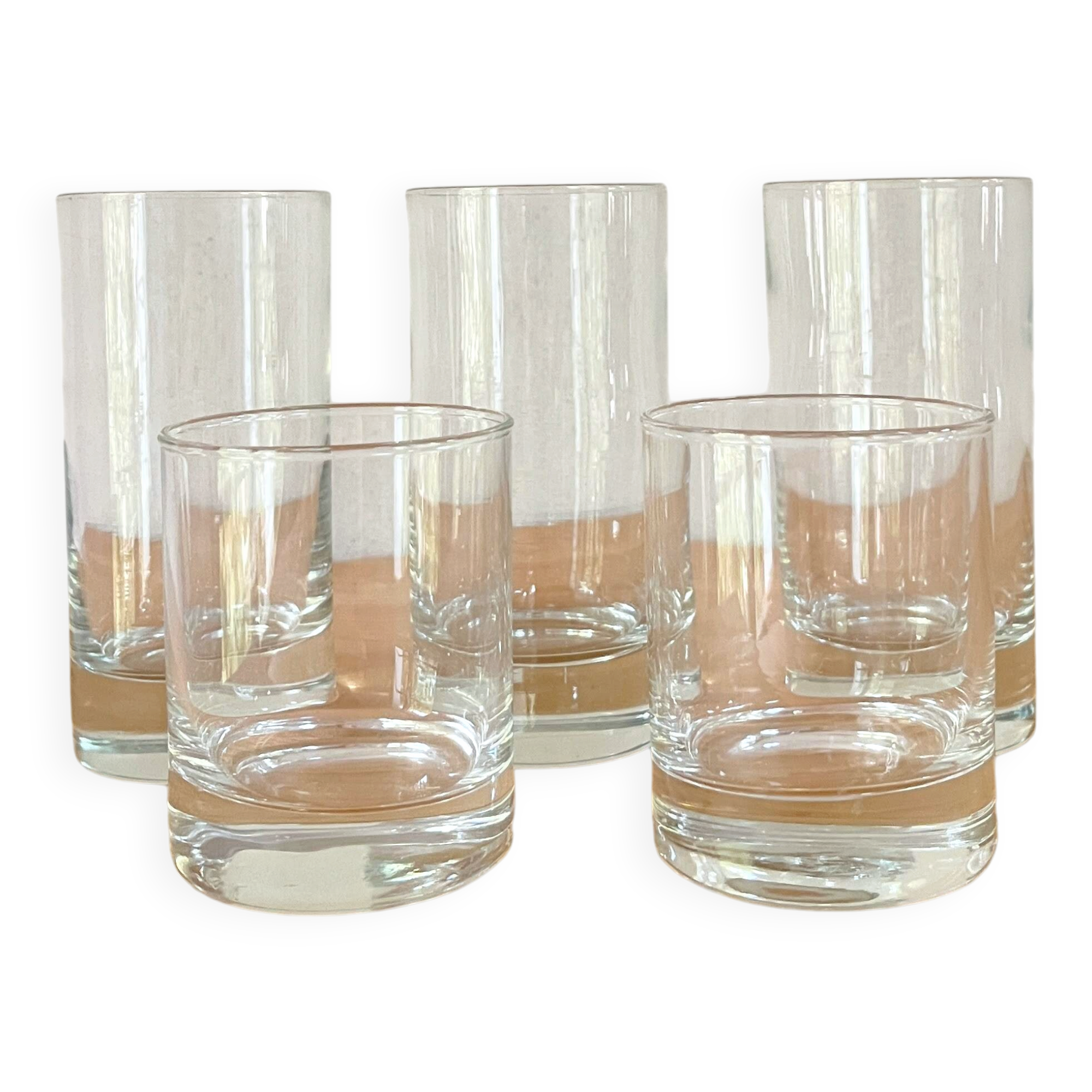 Lot of 5 vintage 70s drinking glasses