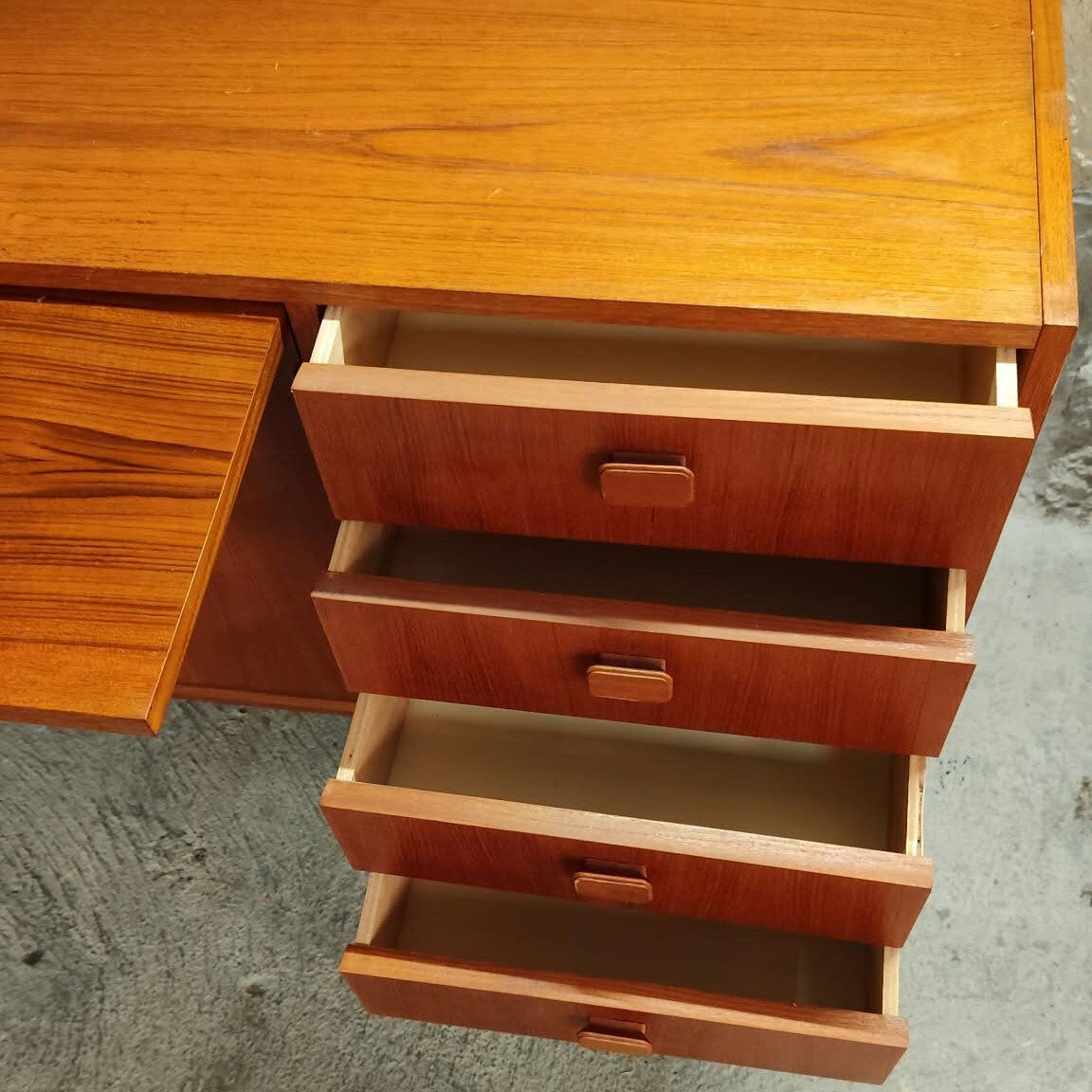 Vintage Scandinavian teak sideboard with desk tablet, 1960s