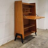Vintage secretaire with bookcase, 1950s