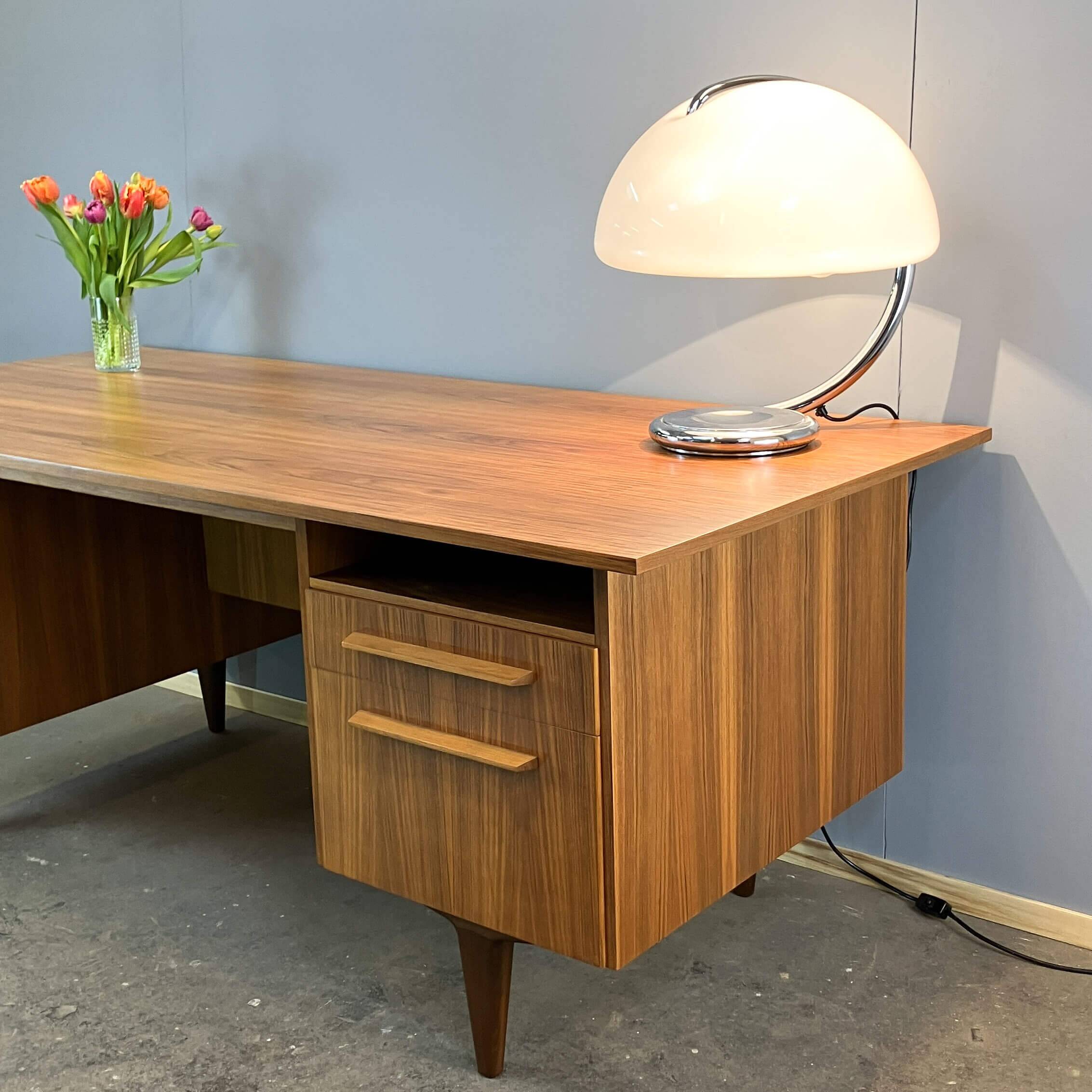 Bauhaus-style desk by WK Möbel, walnut, 1960s