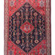 Tapis persan vintage fait à la main tapis traditionnel rouge bleu laine - 117x160cm