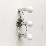 Chrome ceiling or wall lamp Space Age by Gaetano Sciolari for Leola, Germany, 1970s, set of 2