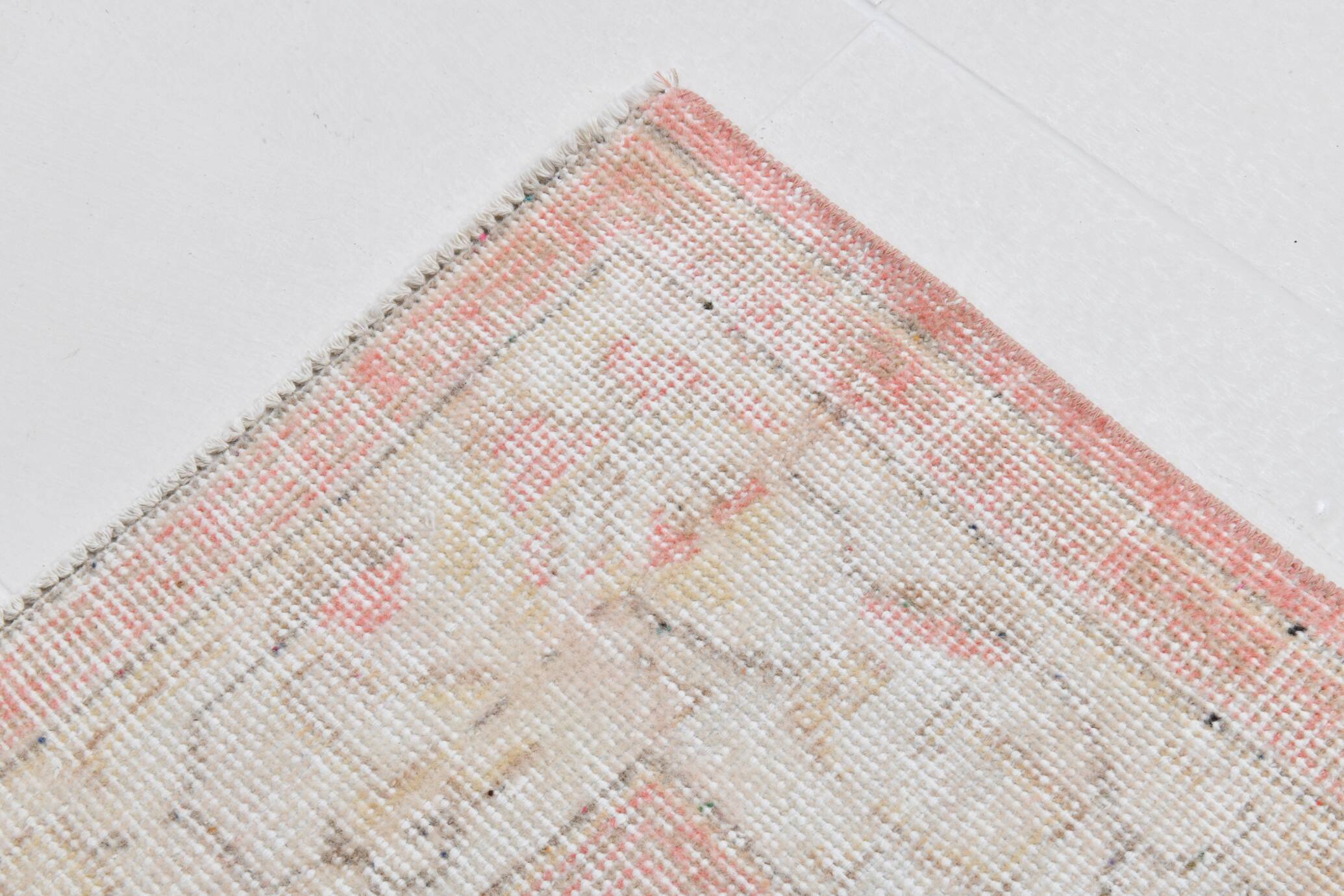 6x9 Turkish Soft Pink Bordered Vintage Rug, 191x282Cm