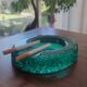 Kosta Boda art ashtray solid glass emerald circa 1970