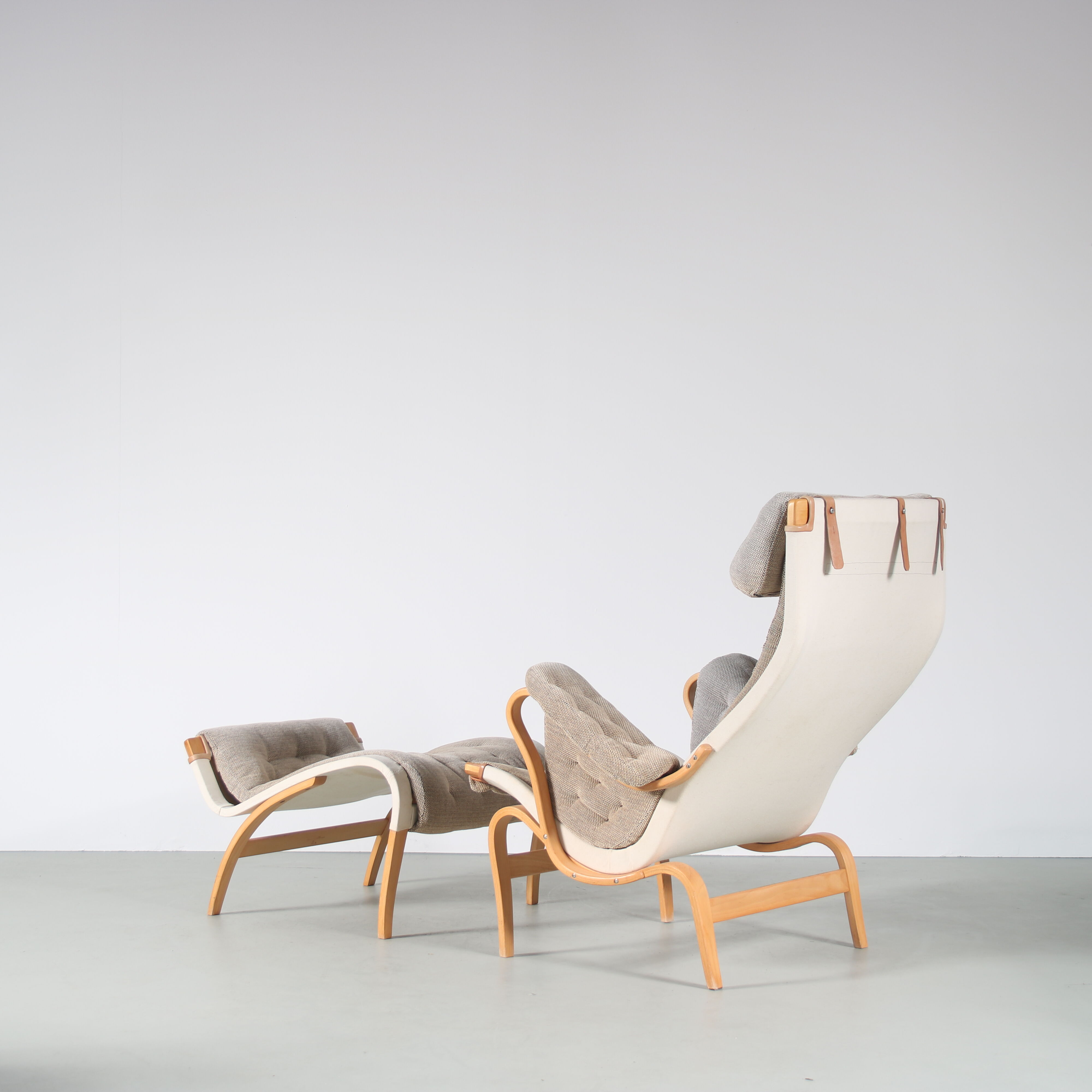 1960s “Pernilla” Chair + ottoman by Bruno Mathsson for DUX, Sweden