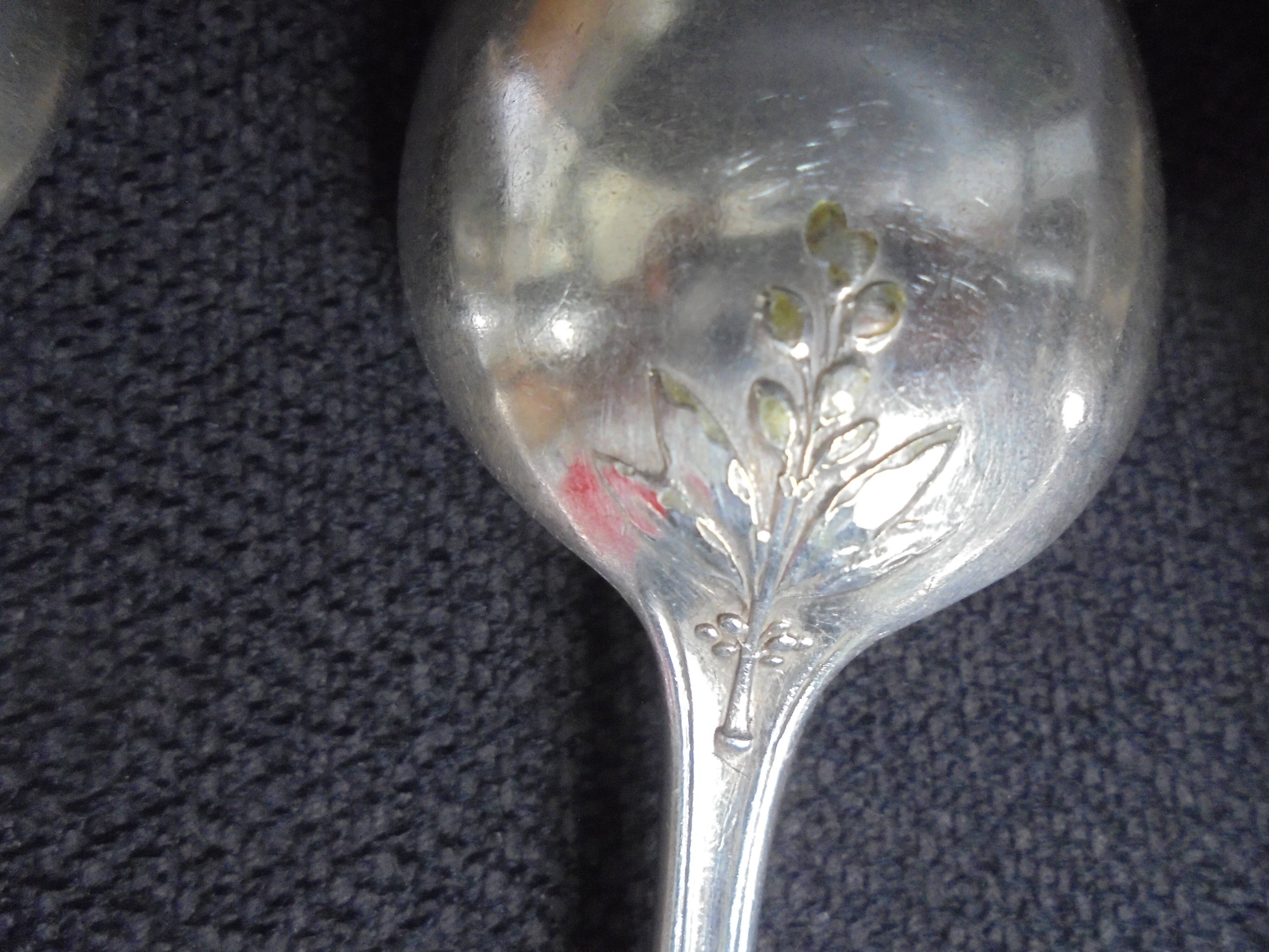 5 christofle spoons laurel channels silver metal