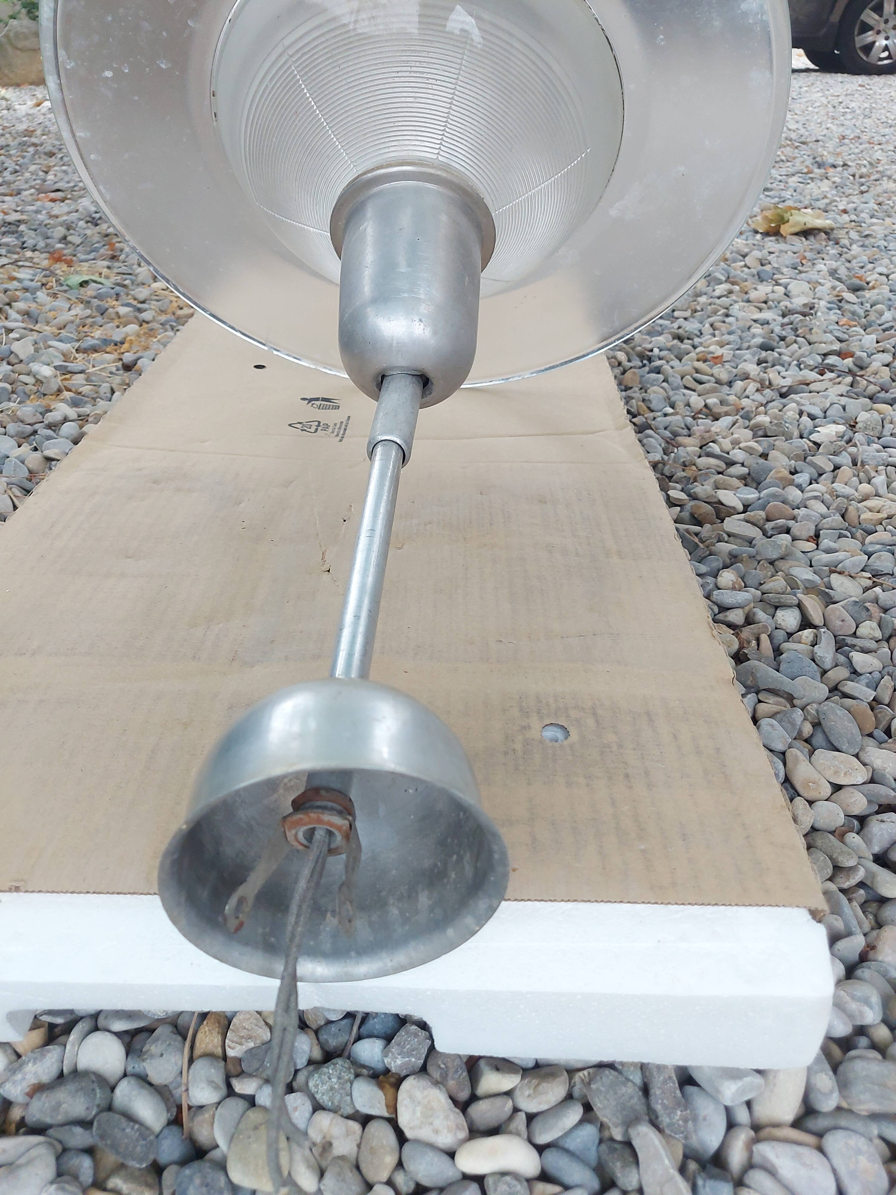 Holophane art deco glass pendant light