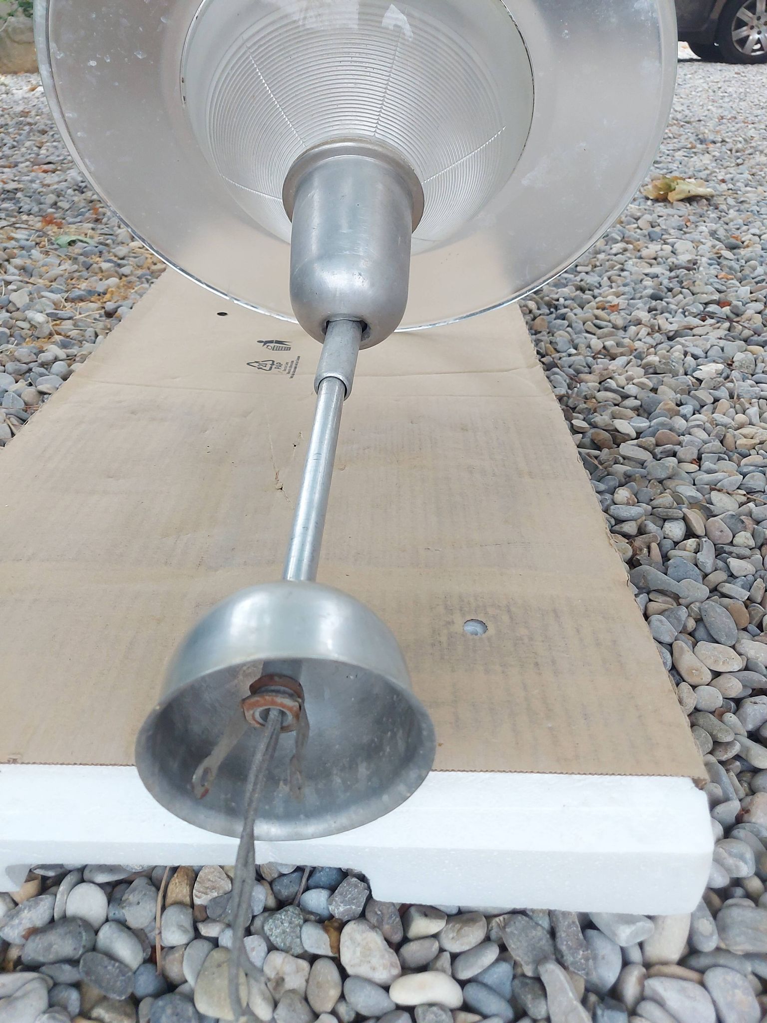 Holophane art deco glass pendant light