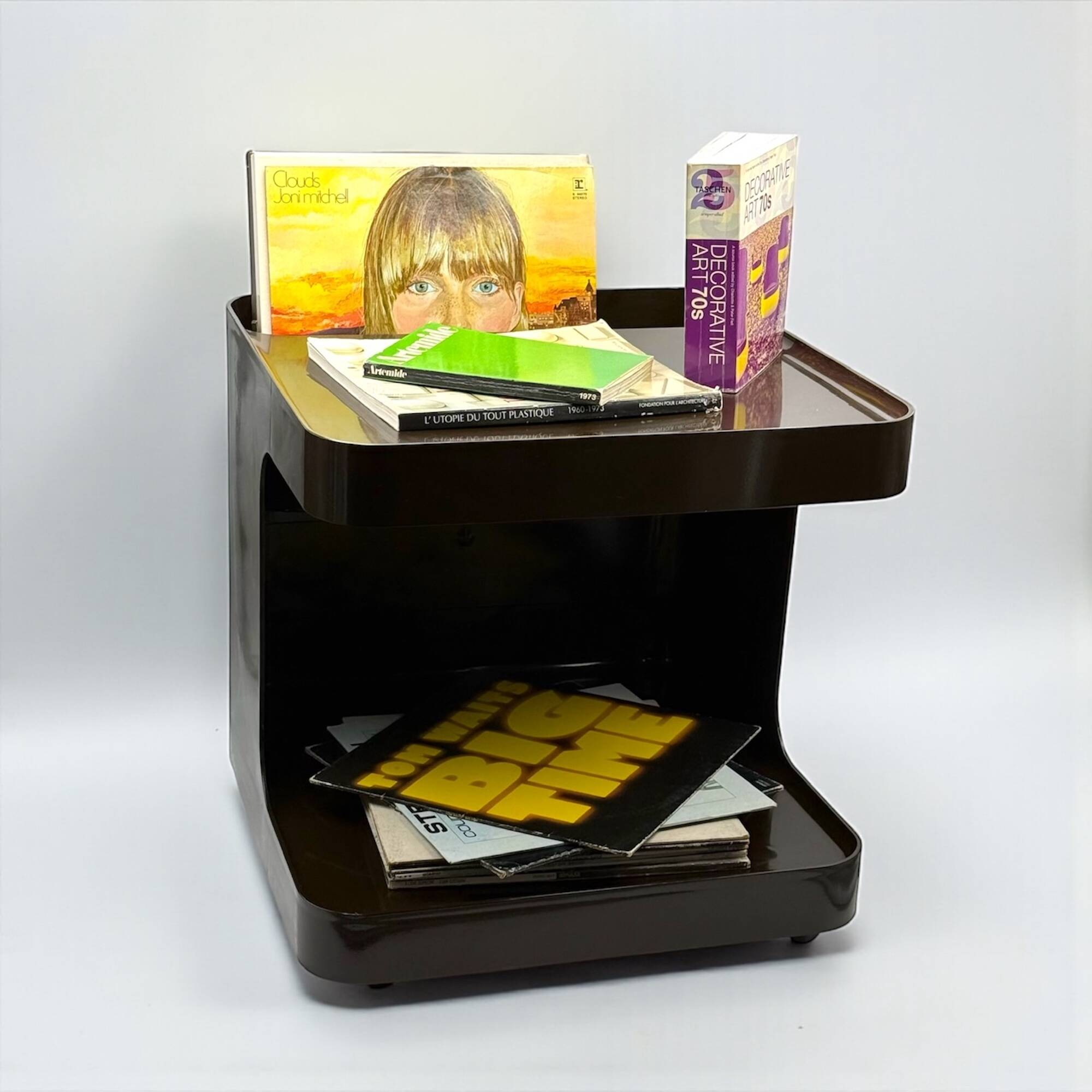 Brown 1970s Space Age Bar Cart Game by Marcello Siard for Longato