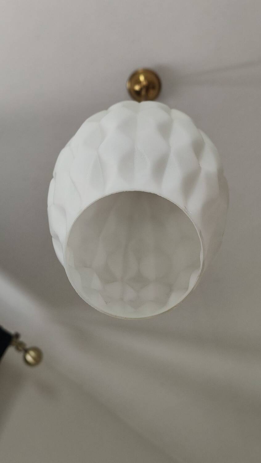 Graphic Italian opaline pendant light