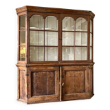 Buffet 2 corps vitré en bois, XIXème
