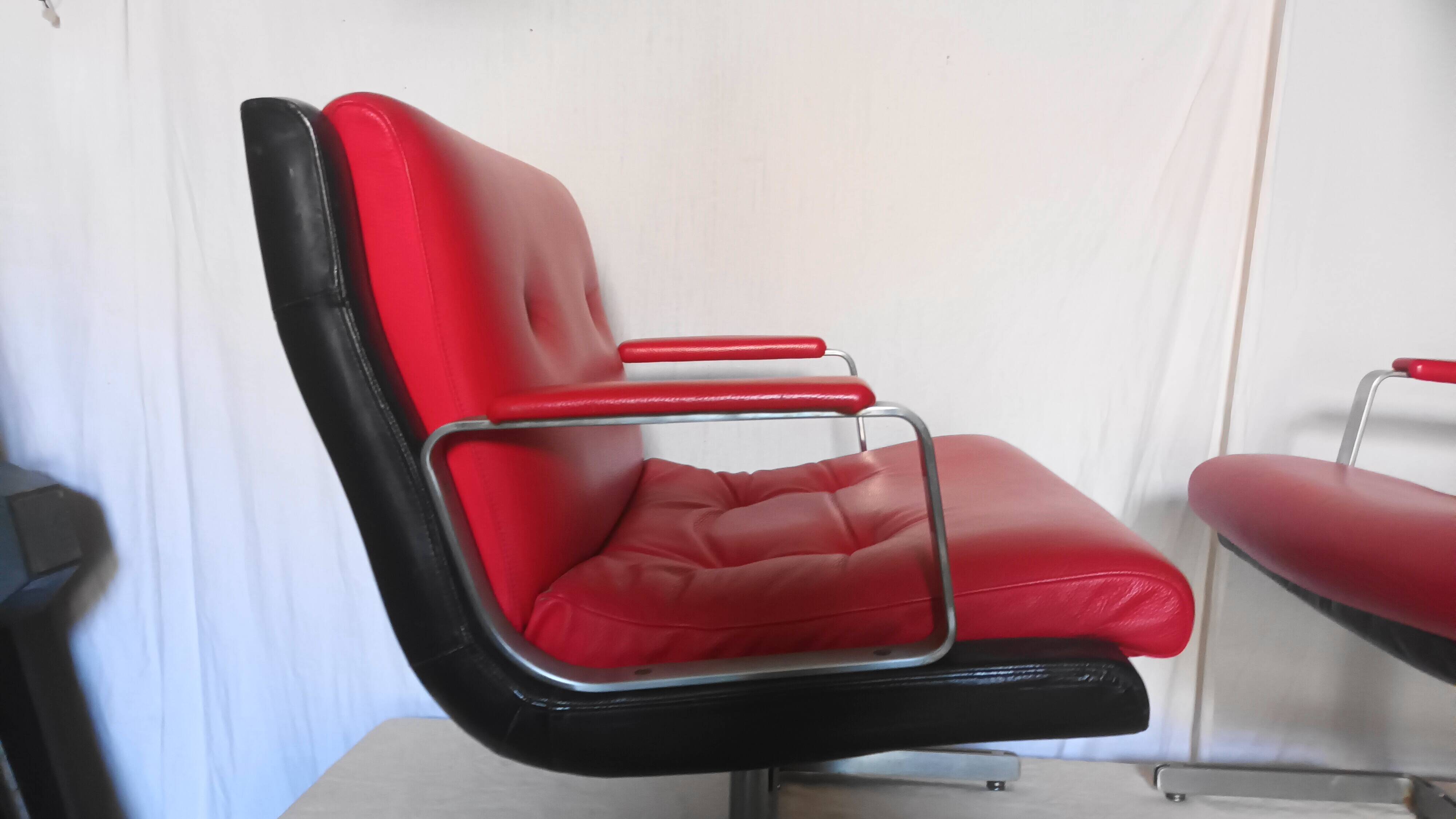 Pair of leather armchairs by Raphael Raffel from the 70s