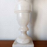 Alabaster lamp and custom-made shade