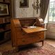 Antique drop-leaf cabinet in walnut, painted ebony wood, 19th century.
