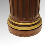 Fluted cylindrical column in mahogany and brass in the neoclassical style. 19th century.