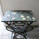 Table d'appoint en bambou et rotin noirci, époque 1900