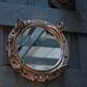 Bronze boat porthole mirror 1920 45x45cm